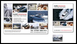 Poster leaflet and flyer for Ajax Adventures Luxury Motor Yacht Charter